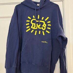 Uniqlo Blue Hoodie with Graphic Detail